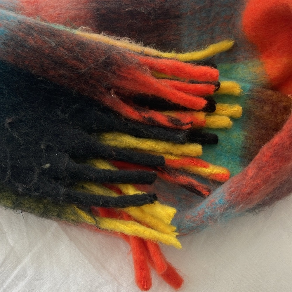 Cute Trendy Rainbow Fuzzy Scarf - Picture 3 of 3